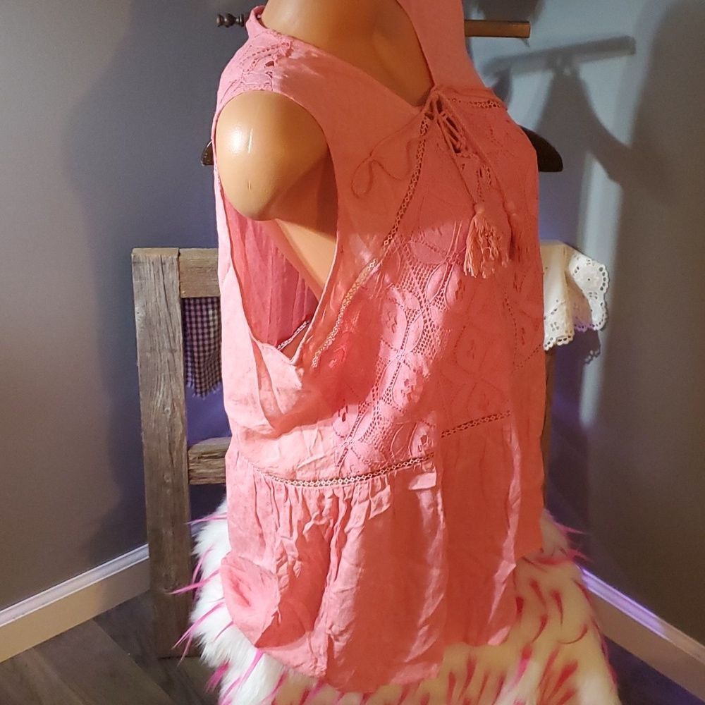 Suzanne Betro crochet tie flowy tank top 2X NWOT - Picture 3 of 7